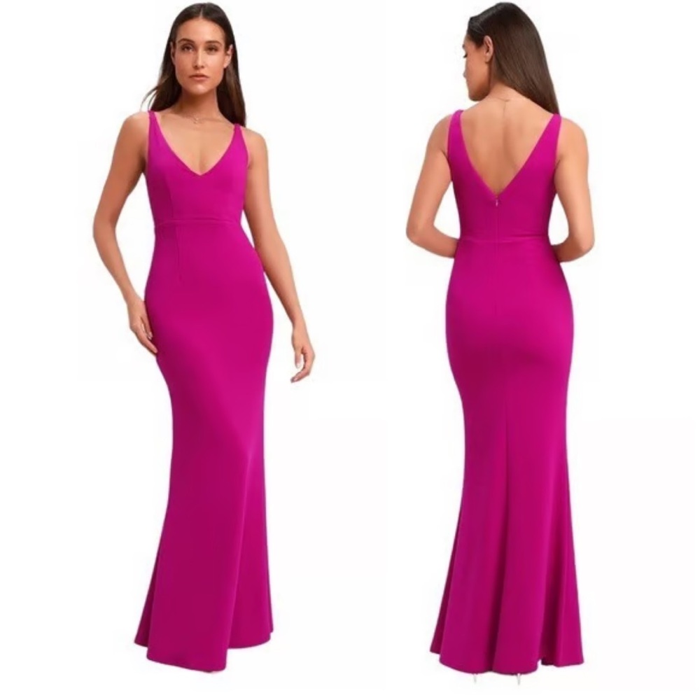 Lulus Melora Magenta Sleevless Maxi